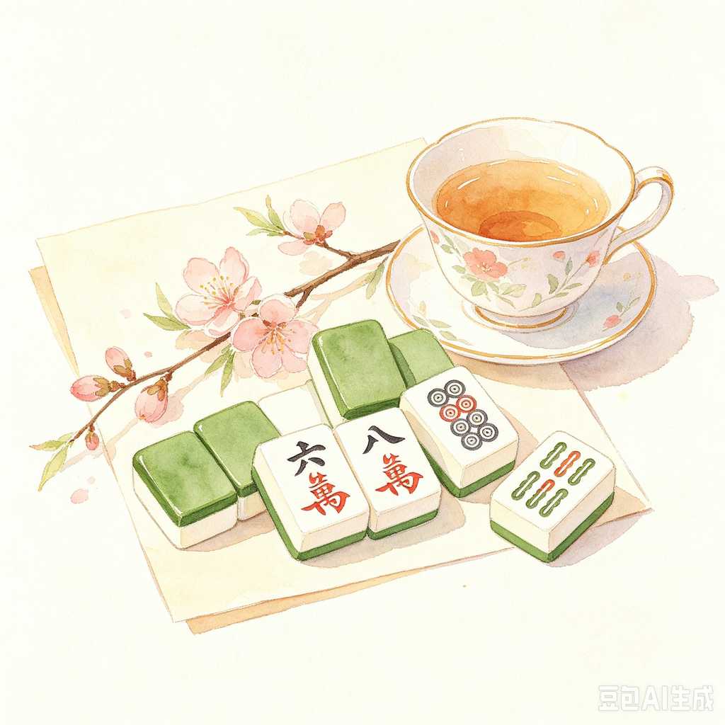 flat print mahjong set